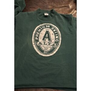 Alta Ski Resort Men's Vintage Cotton T-Shirt Forest Green Long Sleeve, Size Xl